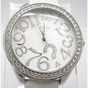 Women Guess Quartz Crystals WR Analog 36mm Dial Round Watch (G729) "New Battery"